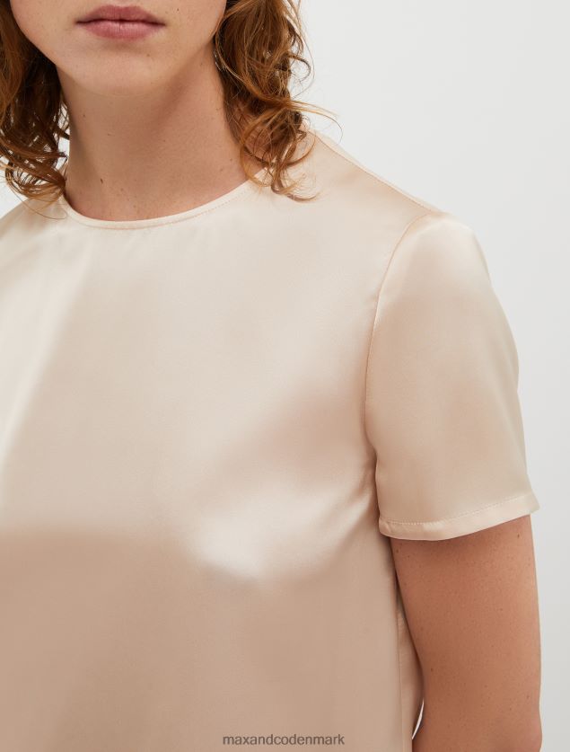 Kvinder silke-satin t-shirt MAX&Co. lyserød B2Z2T6638 beklædning