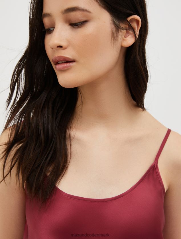 Kvinder silke-satin top MAX&Co. bordeaux B2Z2T6468 beklædning