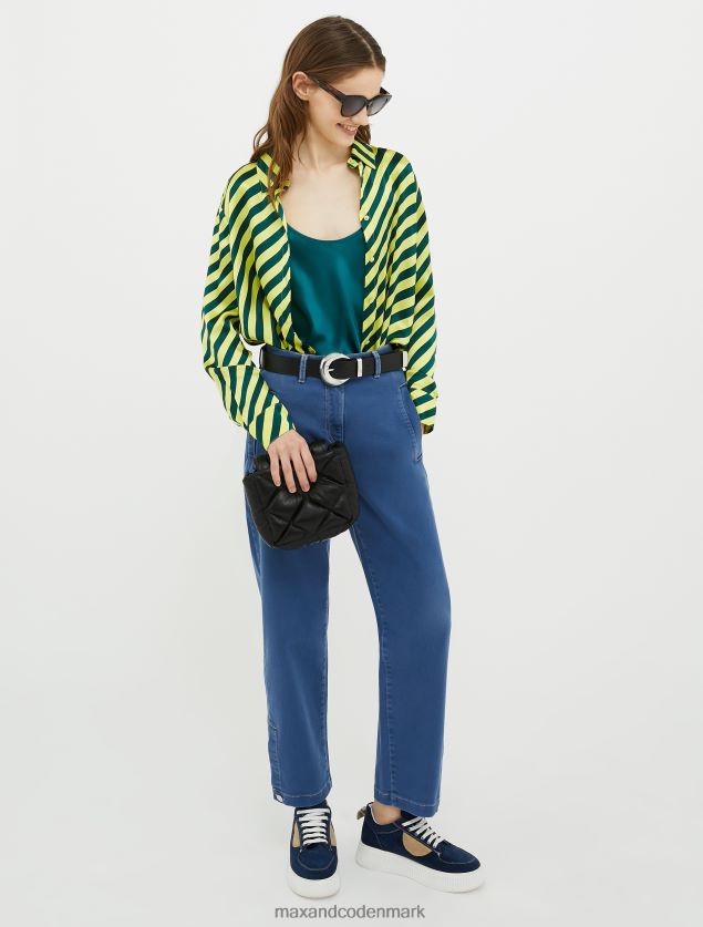 Kvinder silke satin top MAX&Co. mørkegrøn B2Z2T6473 beklædning