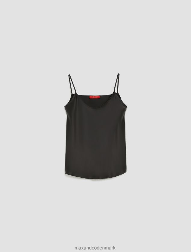 Kvinder silke-satin top MAX&Co. sort B2Z2T6453 beklædning