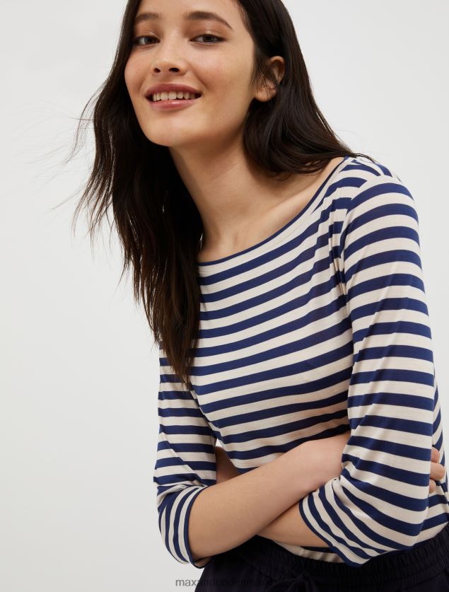 Kvinder silkejersey t-shirt MAX&Co. kina blå B2Z2T6589 beklædning