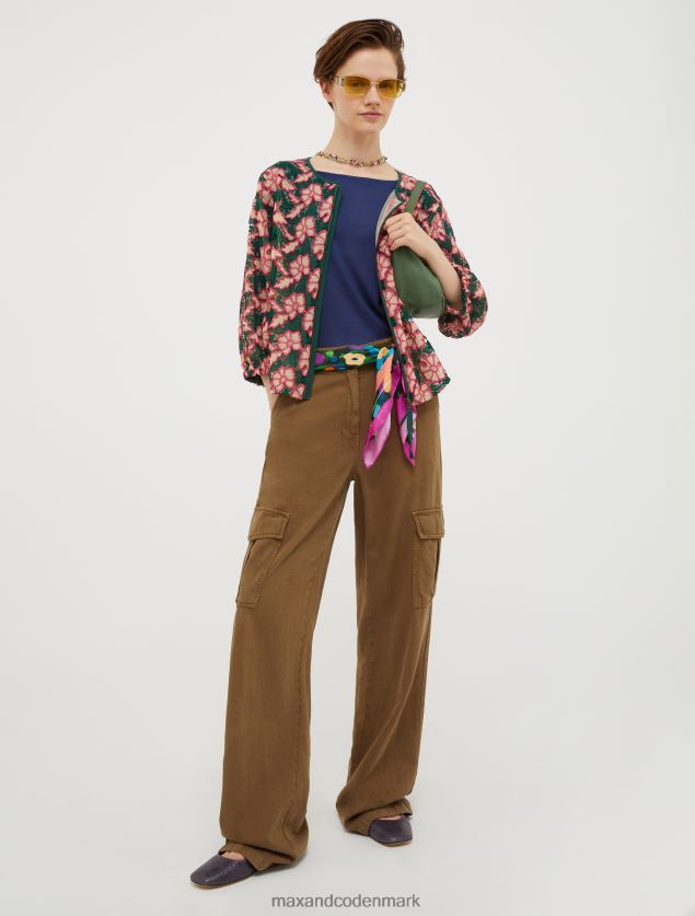 Kvinder silkejersey t-shirt MAX&Co. midnatsblå B2Z2T6591 beklædning