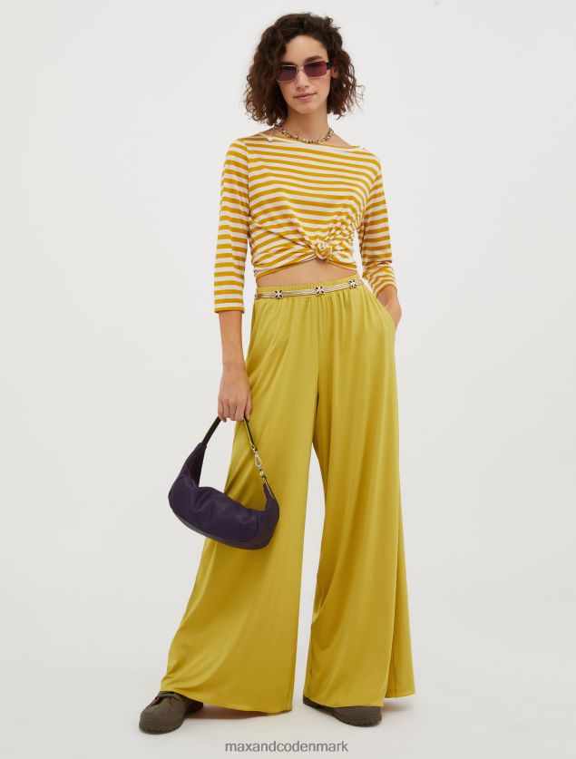 Kvinder silkejersey t-shirt MAX&Co. olivengrøn B2Z2T6588 beklædning