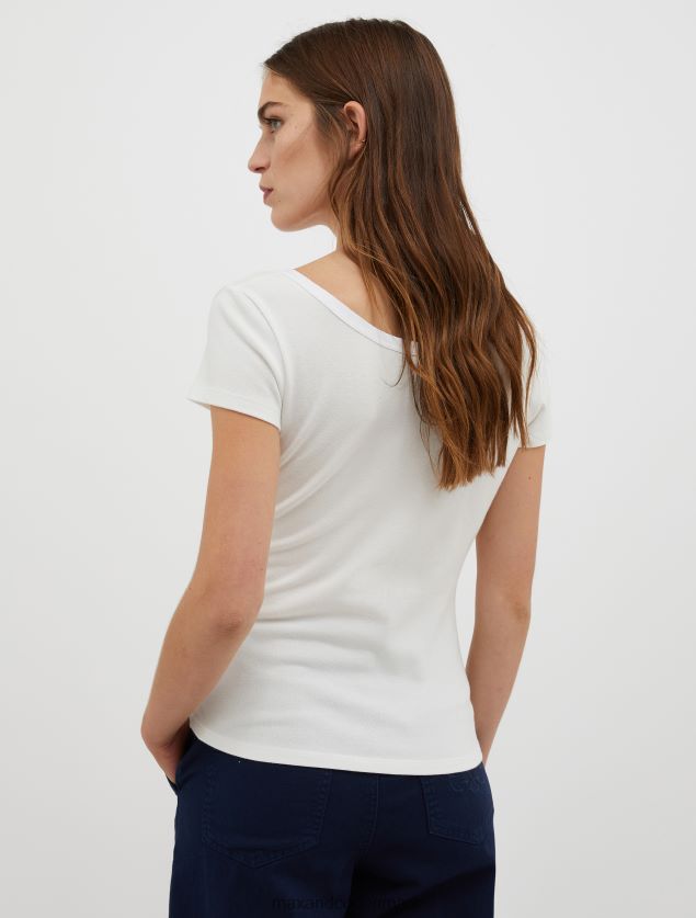 Kvinder slim fit jersey t-shirt MAX&Co. hvidt mønster B2Z2T6594 beklædning
