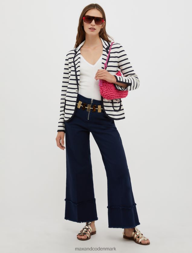 Kvinder slim fit jersey t-shirt MAX&Co. hvidt mønster B2Z2T6594 beklædning