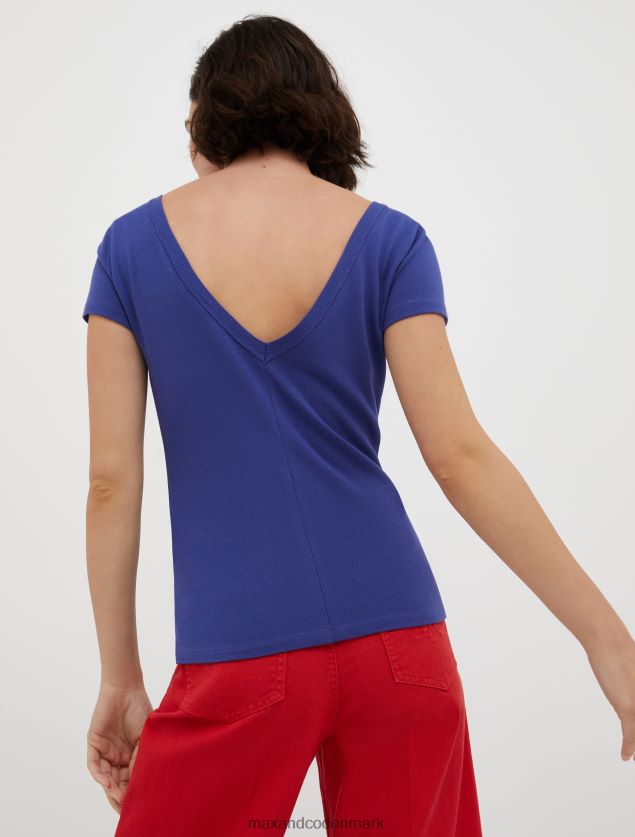 Kvinder slim fit jersey t-shirt MAX&Co. kornblomst blå B2Z2T6595 beklædning