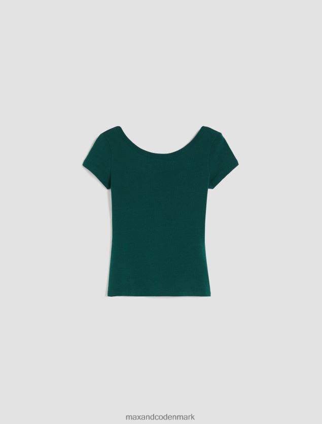 Kvinder slim fit jersey t-shirt MAX&Co. mørkegrøn B2Z2T6600 beklædning