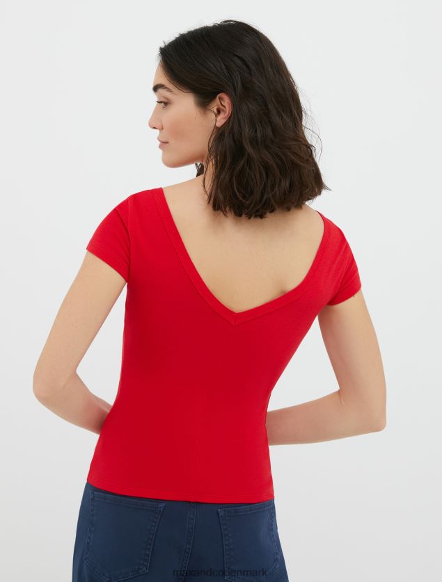Kvinder slim fit jersey t-shirt MAX&Co. rød B2Z2T6598 beklædning