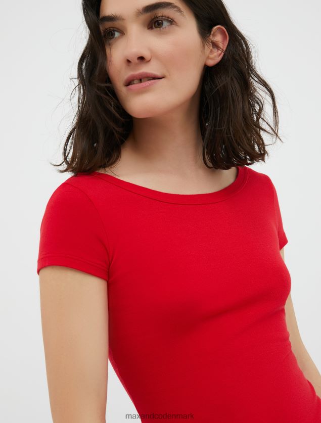 Kvinder slim fit jersey t-shirt MAX&Co. rød B2Z2T6598 beklædning