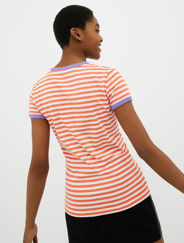 Kvinder slim fit t-shirt med logotryk MAX&Co. Himmelblå B2Z2T6608 beklædning