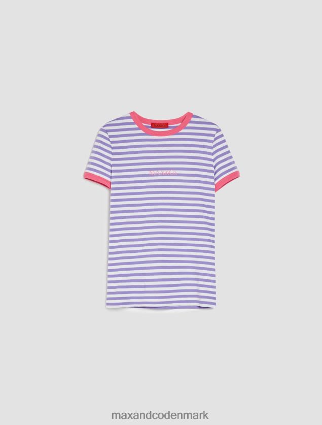 Kvinder slim fit t-shirt med logotryk MAX&Co. lilla B2Z2T6603 beklædning