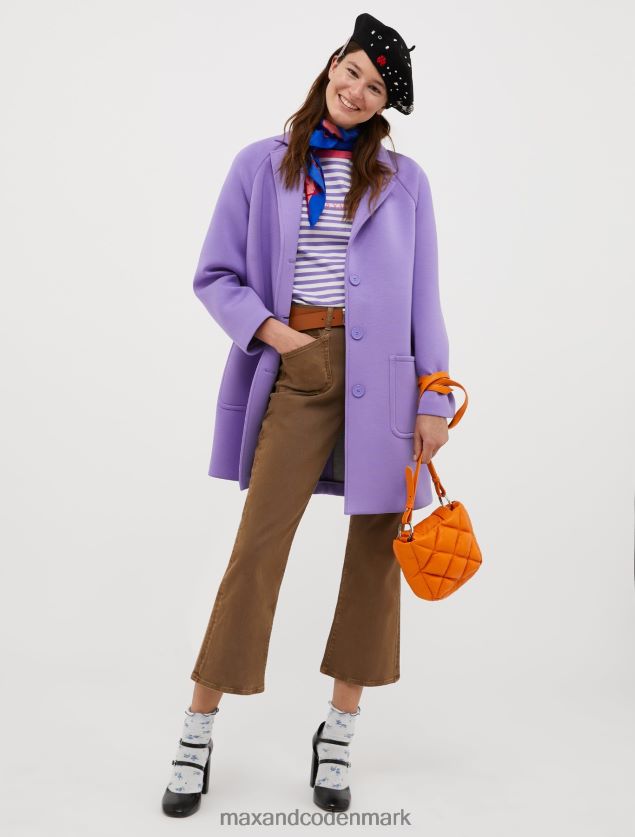 Kvinder slim fit t-shirt med logotryk MAX&Co. lilla B2Z2T6603 beklædning