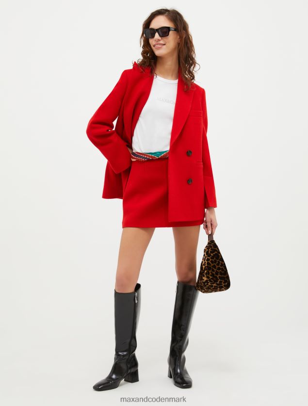 Kvinder slim fit t-shirt med logotryk MAX&Co. optik hvid B2Z2T6624 beklædning