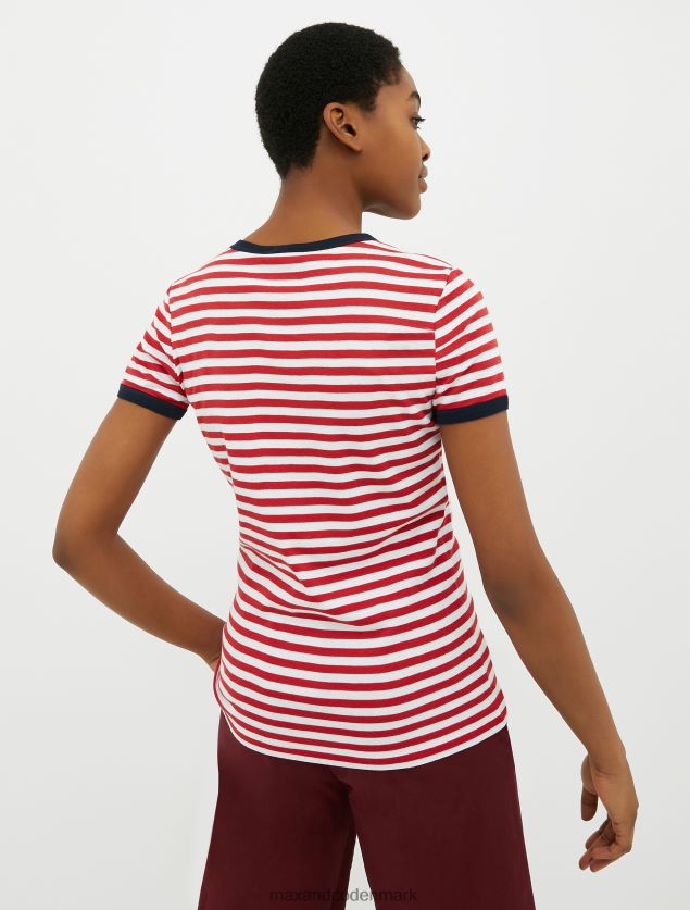Kvinder slim fit t-shirt med logotryk MAX&Co. rød B2Z2T6607 beklædning