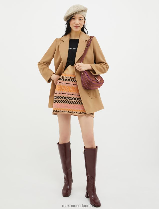 Kvinder slim fit t-shirt med logotryk MAX&Co. sort B2Z2T6625 beklædning