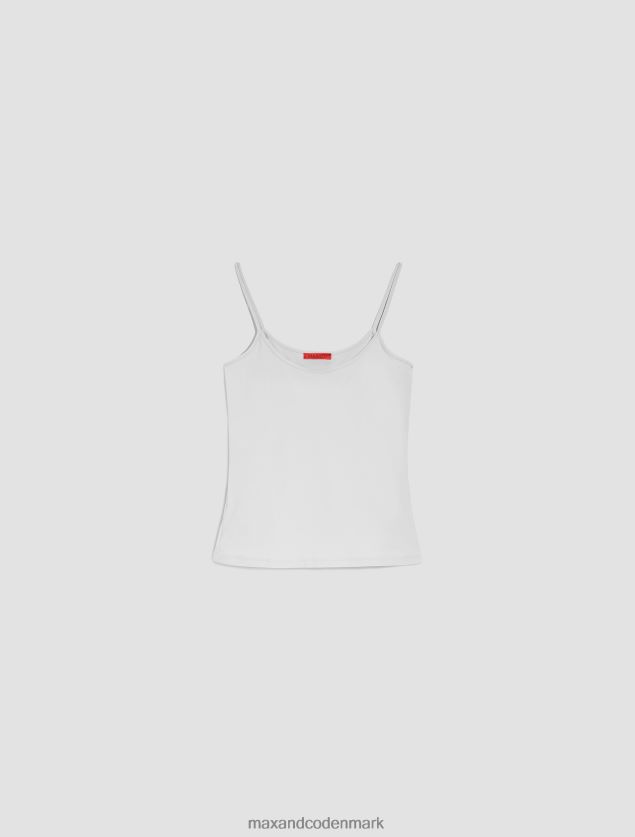 Kvinder stræk-jersey vest top MAX&Co. optik hvid B2Z2T6437 beklædning