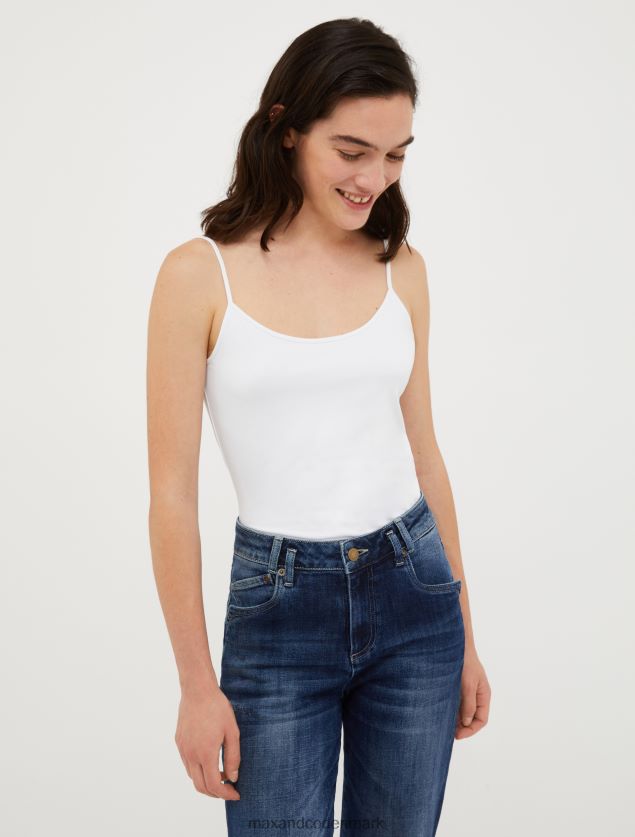 Kvinder stræk-jersey vest top MAX&Co. optik hvid B2Z2T6437 beklædning