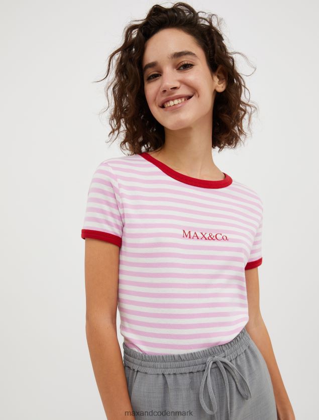 Kvinder t-shirt i bomuldsjersey med logotryk MAX&Co. gammel rose B2Z2T6611 beklædning