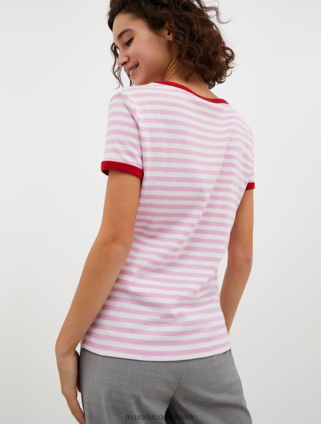Kvinder t-shirt i bomuldsjersey med logotryk MAX&Co. gammel rose B2Z2T6611 beklædning