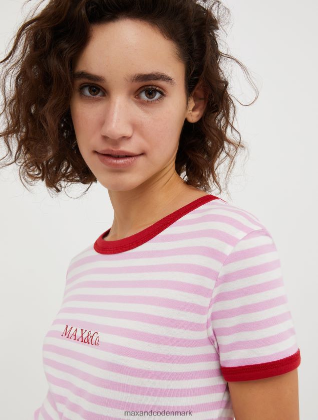 Kvinder t-shirt i bomuldsjersey med logotryk MAX&Co. gammel rose B2Z2T6611 beklædning