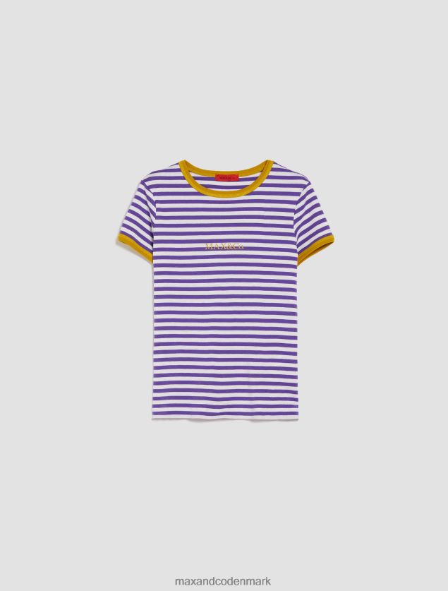 Kvinder t-shirt i bomuldsjersey med logotryk MAX&Co. lilla B2Z2T6612 beklædning