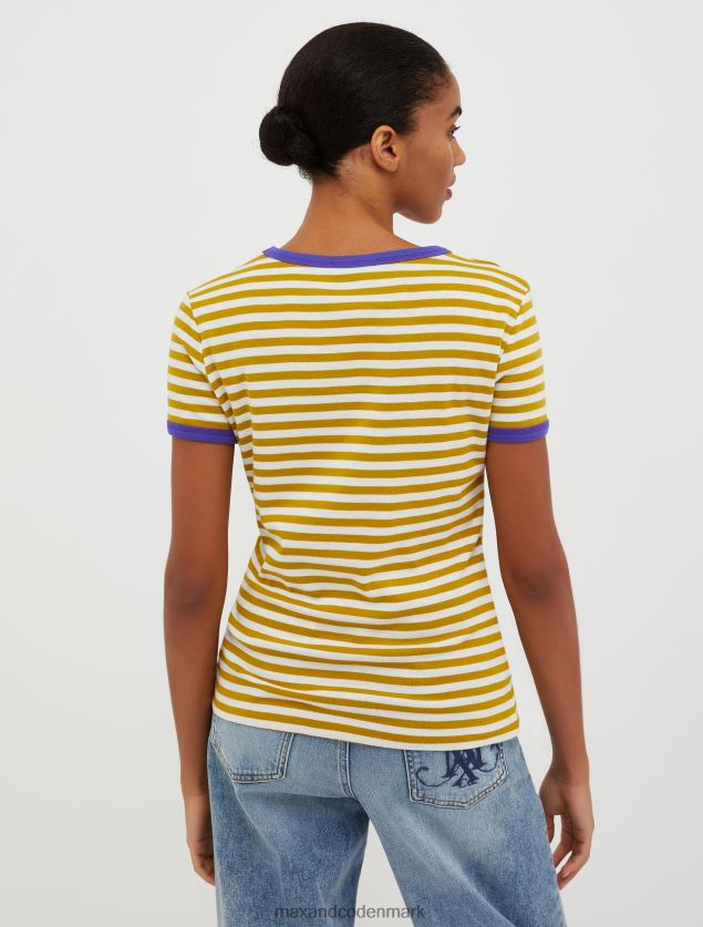 Kvinder t-shirt i bomuldsjersey med logotryk MAX&Co. olivengrøn B2Z2T6613 beklædning