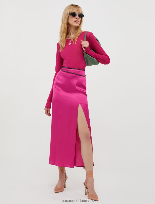 Kvinder t-shirt i tyl-jersey MAX&Co. fuchsia mønster B2Z2T6587 beklædning