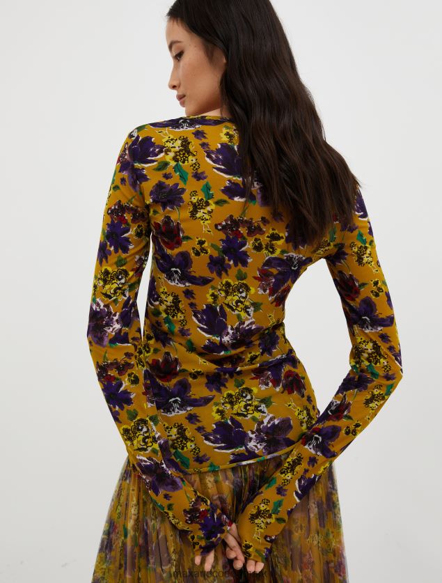 Kvinder t-shirt i tyl-jersey MAX&Co. olivengrøn B2Z2T6585 beklædning