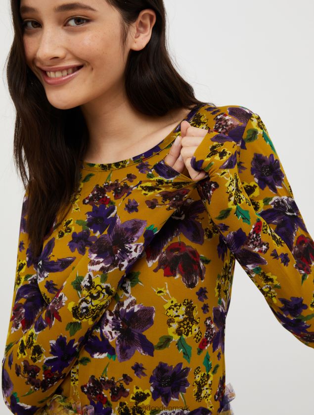 Kvinder t-shirt i tyl-jersey MAX&Co. olivengrøn B2Z2T6585 beklædning