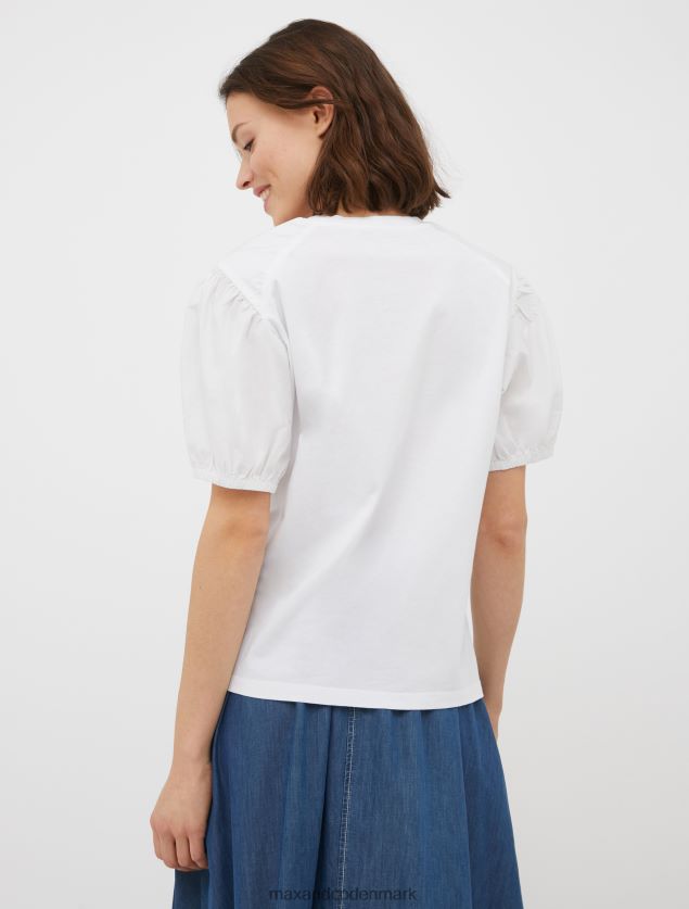 Kvinder t-shirt med ballonærmer MAX&Co. optik hvid B2Z2T6657 beklædning
