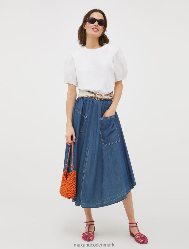 Kvinder t-shirt med ballonærmer MAX&Co. optik hvid B2Z2T6657 beklædning