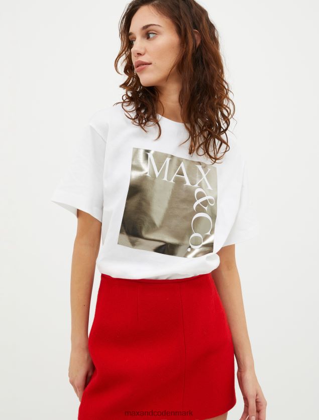 Kvinder t-shirt med logotryk MAX&Co. mørkegrå B2Z2T6557 beklædning