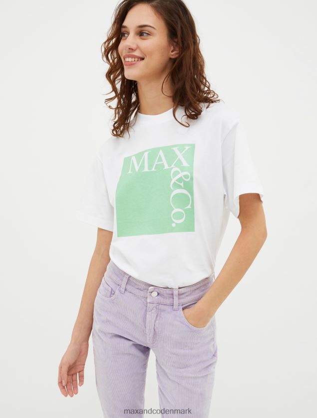 Kvinder t-shirt med logotryk MAX&Co. mørkegrøn B2Z2T6560 beklædning