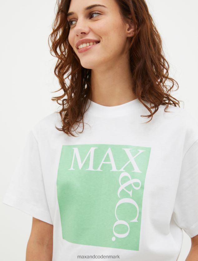 Kvinder t-shirt med logotryk MAX&Co. mørkegrøn B2Z2T6560 beklædning