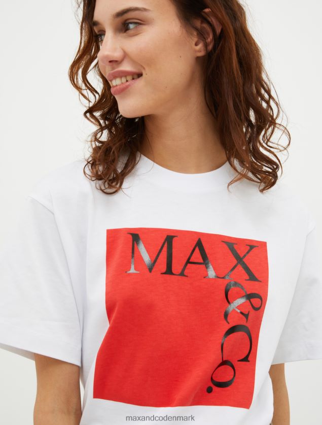 Kvinder t-shirt med logotryk MAX&Co. rødt mønster B2Z2T6556 beklædning