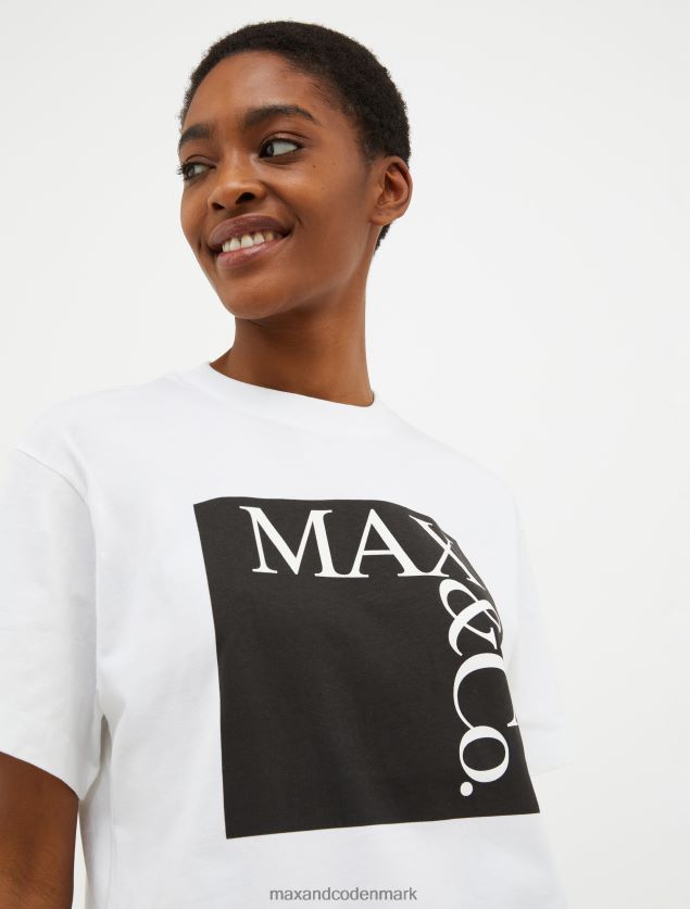 Kvinder t-shirt med logotryk MAX&Co. sort B2Z2T6555 beklædning