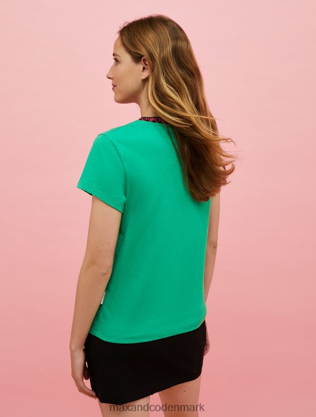 Kvinder tamagotchi applikation t-shirt MAX&Co. Himmelblå B2Z2T6654 beklædning