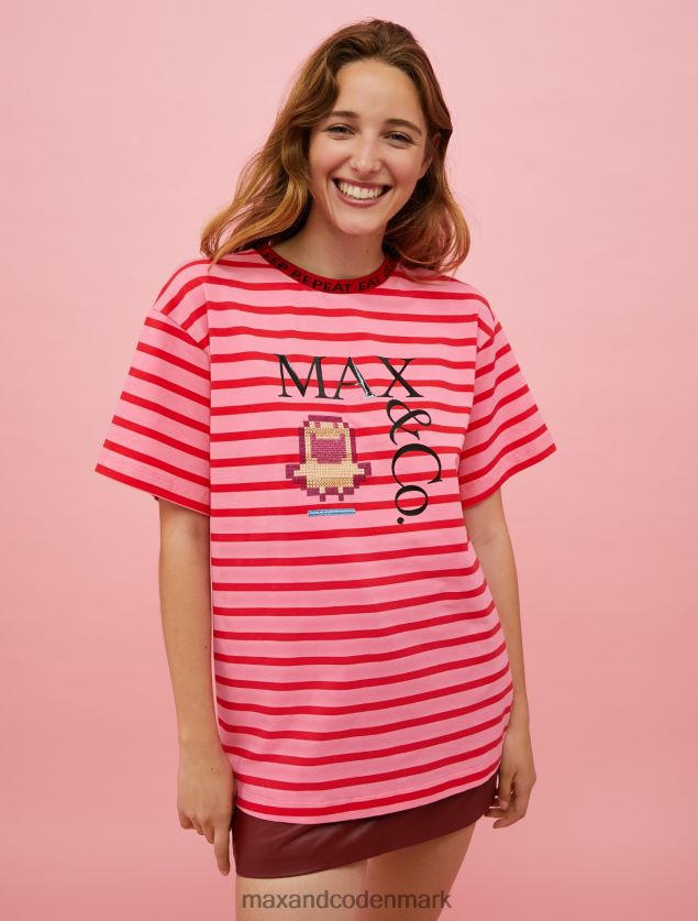 Kvinder tamagotchi t-shirt med logotryk MAX&Co. lyserød B2Z2T6592 beklædning
