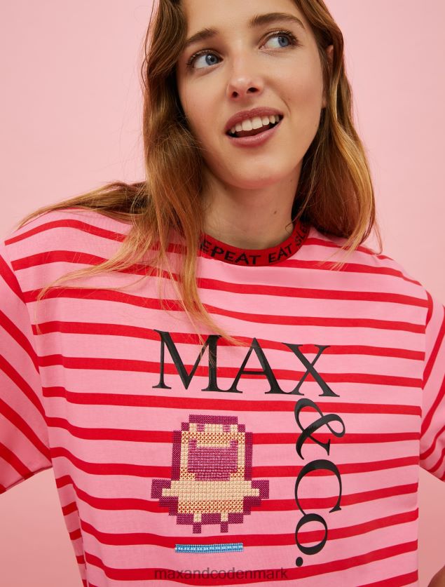 Kvinder tamagotchi t-shirt med logotryk MAX&Co. lyserød B2Z2T6592 beklædning