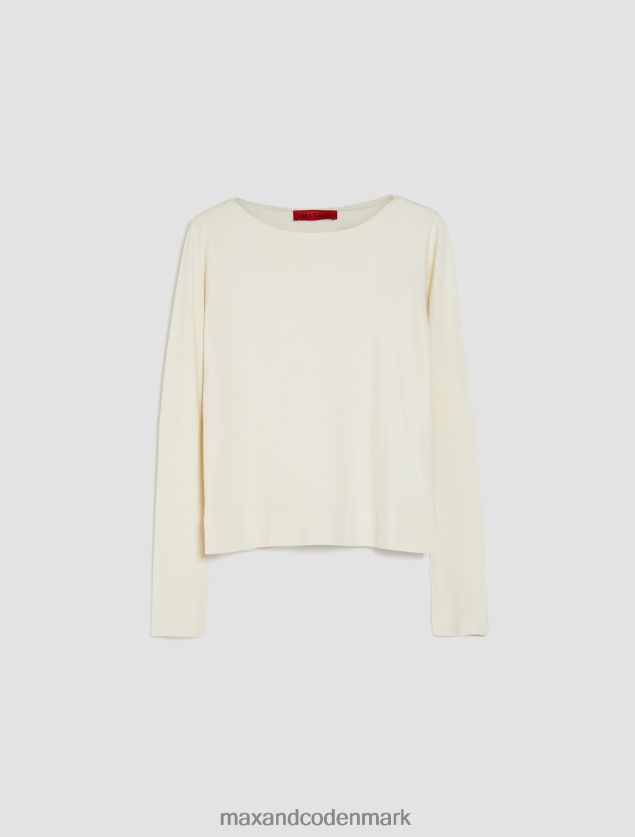 Kvinder bådhalstrøje MAX&Co. hvidt mønster B2Z2T6384 beklædning