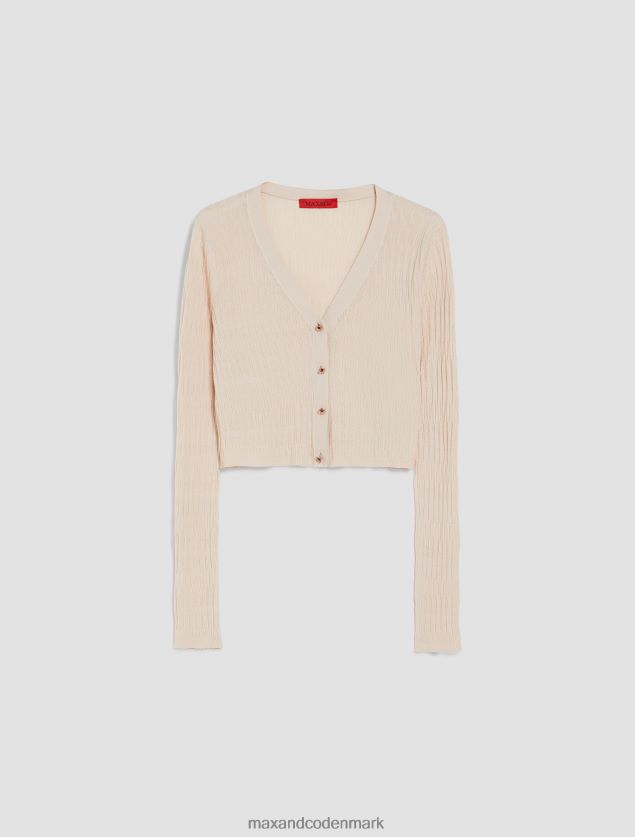 Kvinder bomuld og modal-blandet cardigan MAX&Co. beige B2Z2T6315 beklædning