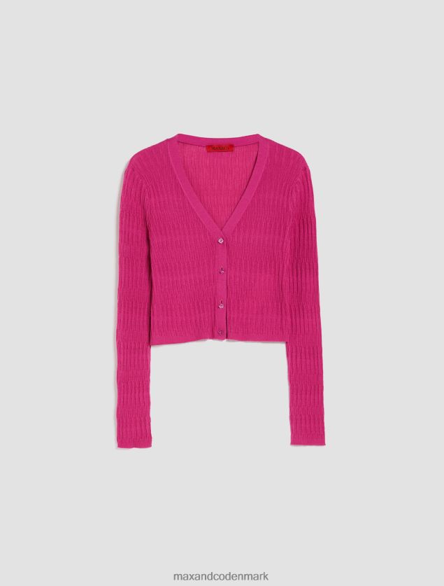 Kvinder bomuld og modal-blandet cardigan MAX&Co. fuchsia B2Z2T6316 beklædning