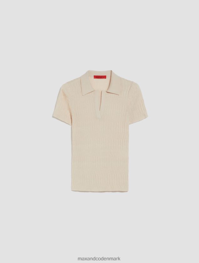 Kvinder bomuld og modal-blandet poloshirt MAX&Co. beige B2Z2T6308 beklædning