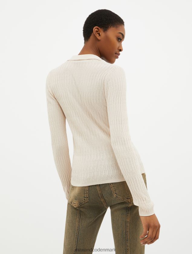 Kvinder bomuld og modal poloshirt MAX&Co. beige B2Z2T6342 beklædning