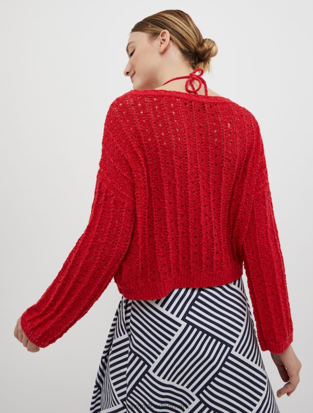 Kvinder boucle trøje med snøre MAX&Co. rød B2Z2T6336 beklædning