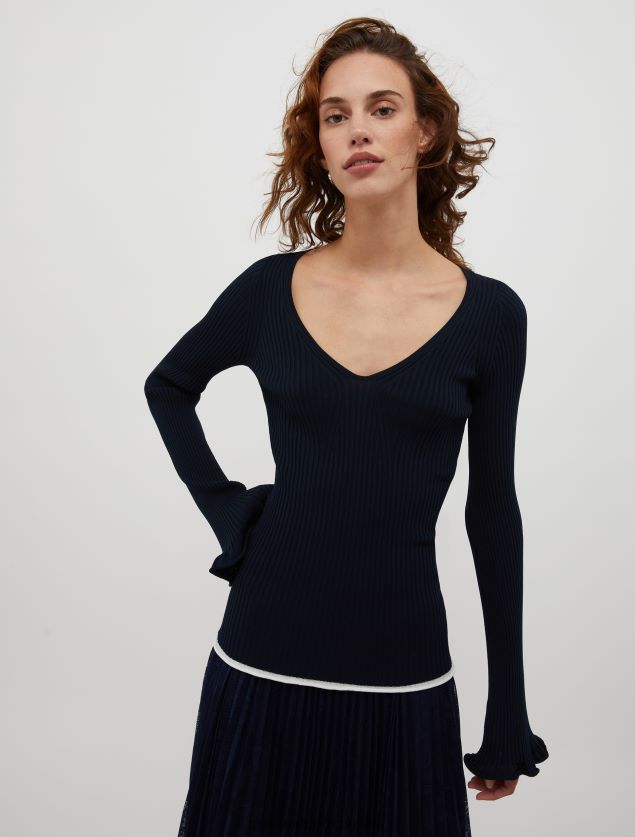 Kvinder ekstra slank ribstrikket trøje MAX&Co. Smaragd grøn B2Z2T6394 beklædning