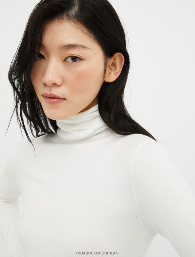 Kvinder højhalset trøje MAX&Co. hvidt mønster B2Z2T6401 beklædning