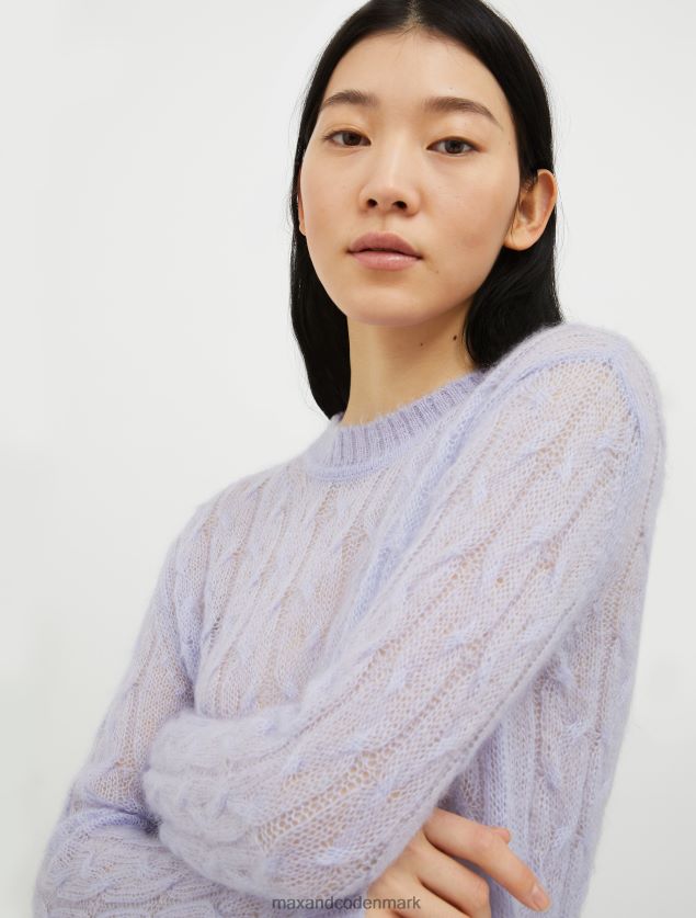 Kvinder kabelstrikket mohair-blende trøje MAX&Co. gammel rose B2Z2T6403 beklædning