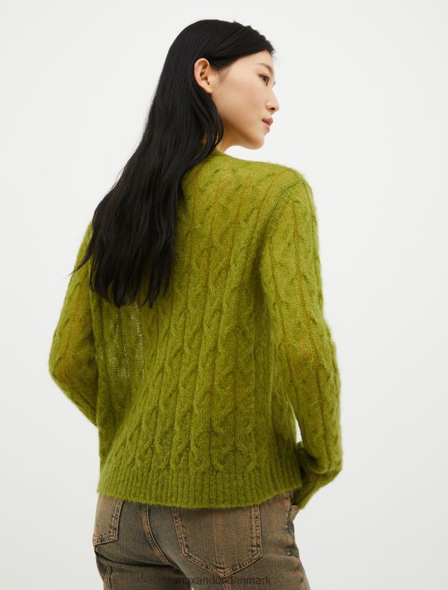 Kvinder kabelstrikket mohair-blende trøje MAX&Co. grøn B2Z2T6402 beklædning