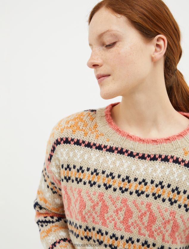 Kvinder oversize jacquard pullover MAX&Co. beige B2Z2T6428 beklædning